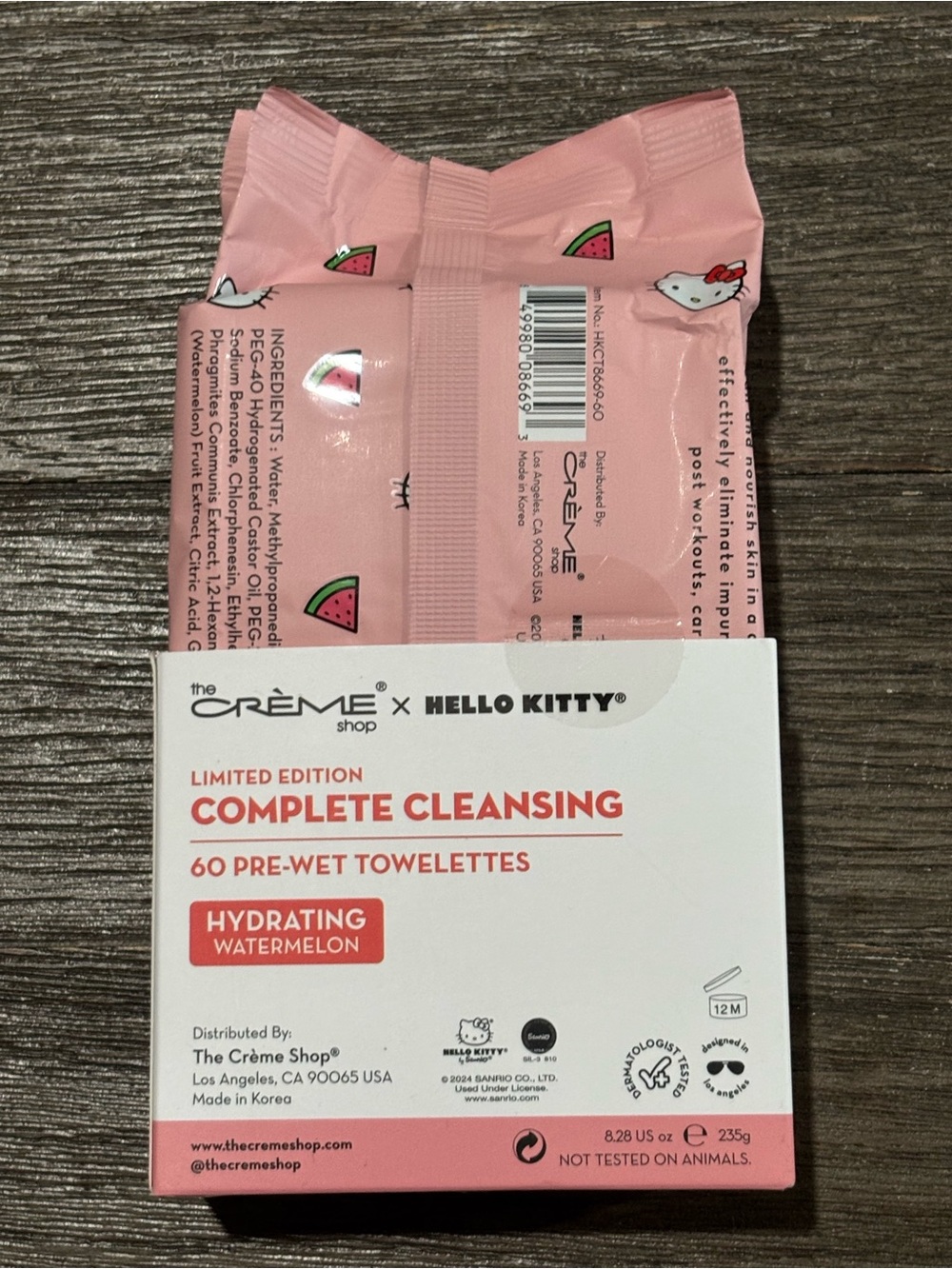 The Creme Shop x Hello Kitty Hydrating Watermelon Cleansing Wipes • 60 Count - Picture 3 of 5
